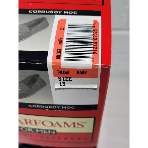 New Mens Dearfoams Comfort Slippers 13 Navy Blue Corduroy Moc Machine Washable - Picture 5 of 5